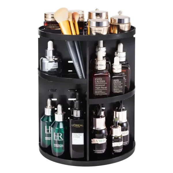 360 Degree Rotating Cosmetic Organizer (black )