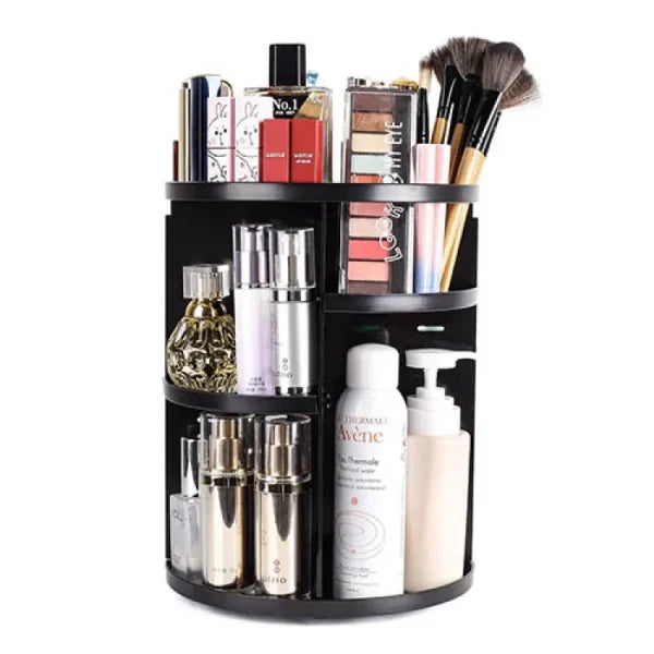 360 Degree Rotating Cosmetic Organizer (black )