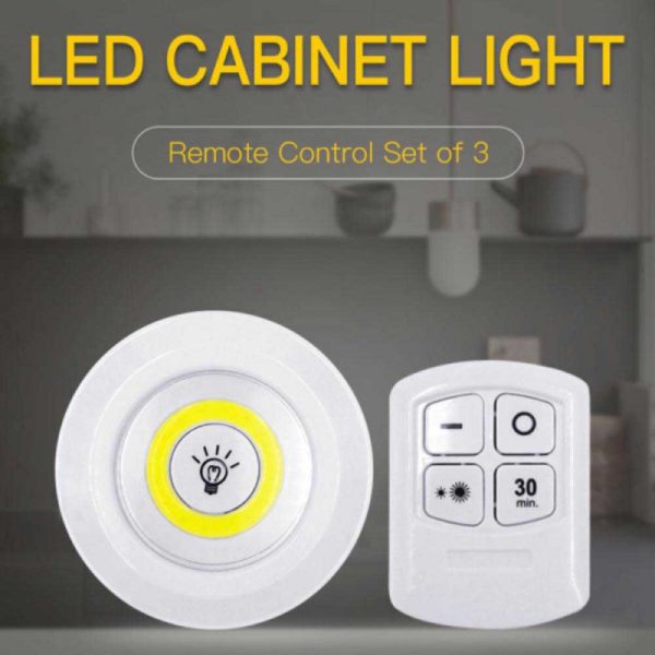 Led Light With Remote Control (pack Of 3 Lights)